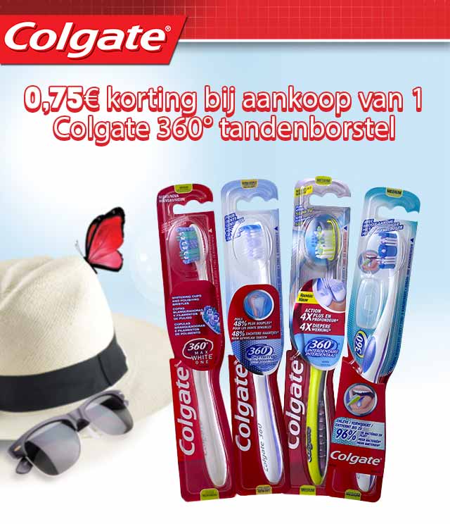 Colgate 360° Tandenborstel 0,75€ Terugbetaald cashback op myShopi