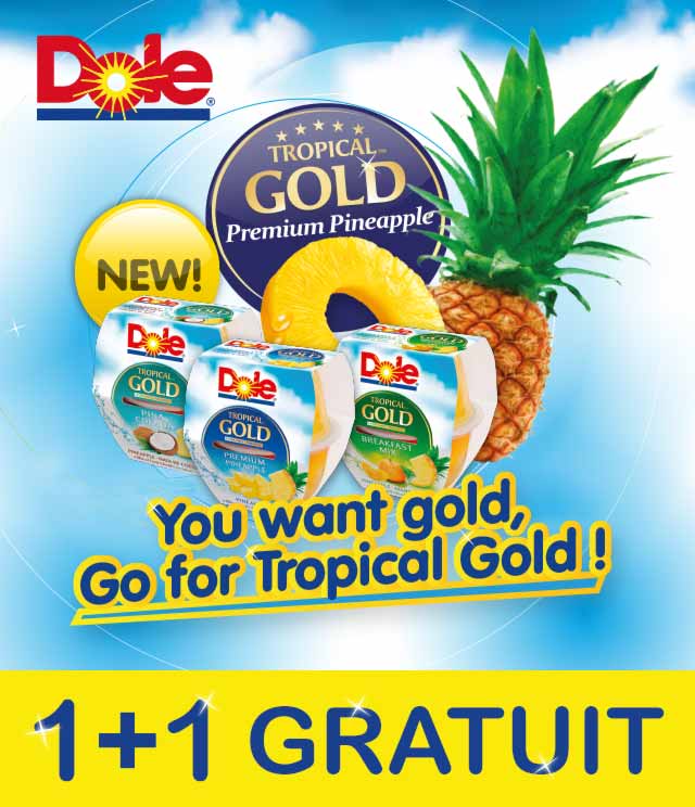 Cashback Dole Tropical Gold Fruit Cups 1 + 1 Gratuit sur myShopi