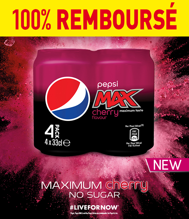 Cashback Pepsi MAX cherry 100% remboursés sur myShopi