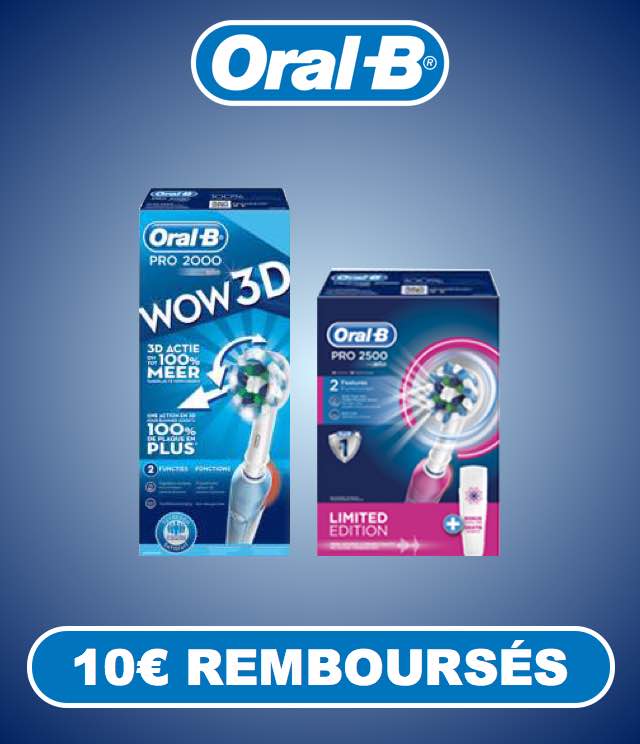 Cashback Oral B WOW, Limited Design Edition et PRO 600 10€ Remboursés sur myShopi