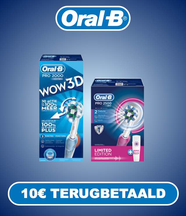 Oral B WOW, Limited Design Edition en PRO 600 10€ Terugbetaald cashback op myShopi