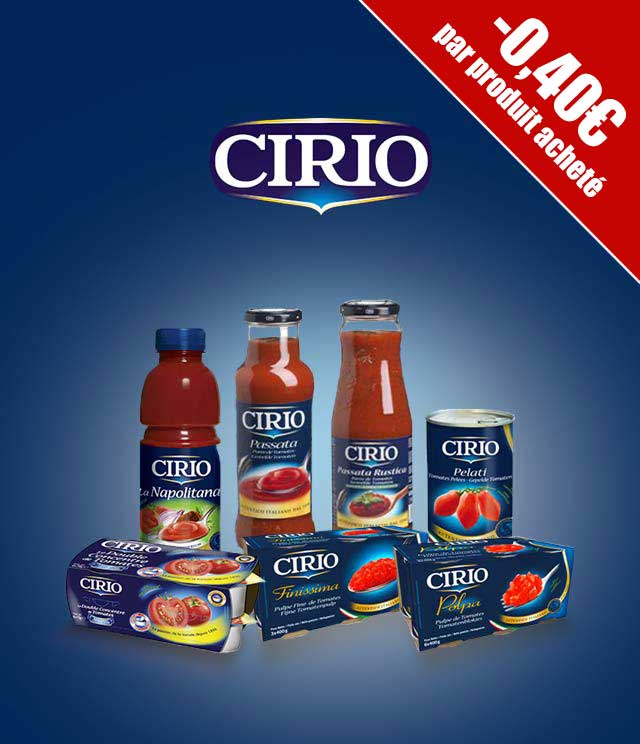 Cashback Cirio -0,40€ par produit sur myShopi