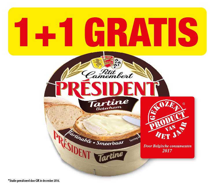 Président Petit Camembert Tartine 1+1 gratis cashback op myShopi