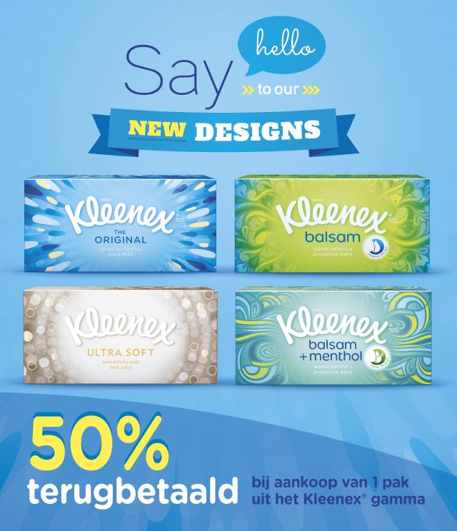 Kleenex 50% Terugbetaald cashback op myShopi