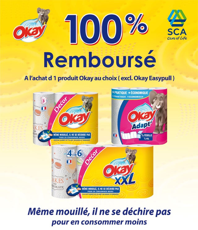 Cashback Okay essuie-tout 100% remboursés sur myShopi