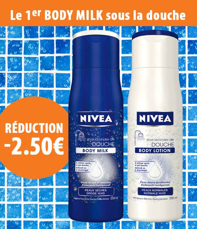 Cashback NIVEA BODY sous la douche 2,5€ Remboursés sur myShopi