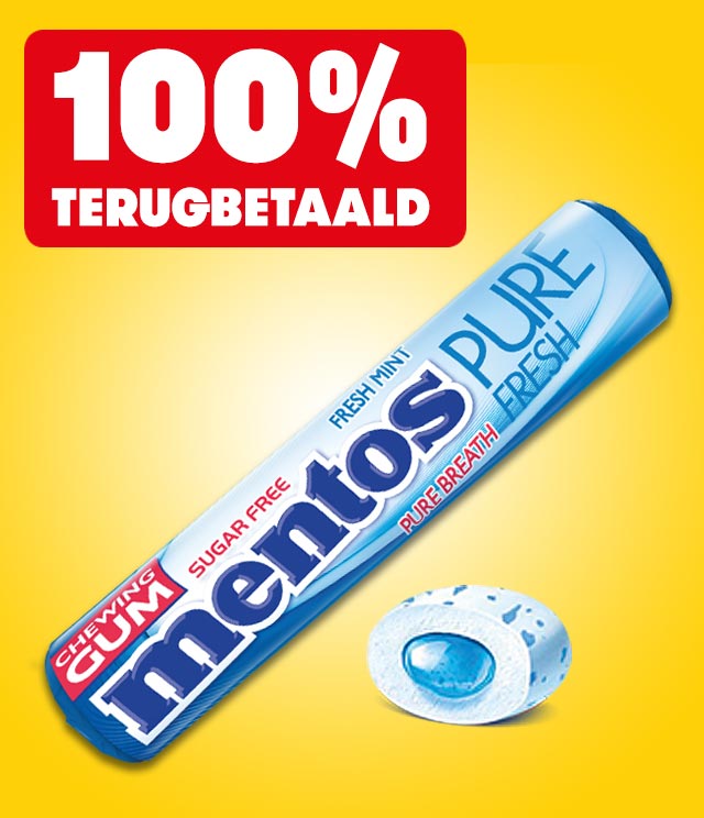 Mentos Gum 100% terugbetaald cashback op myShopi