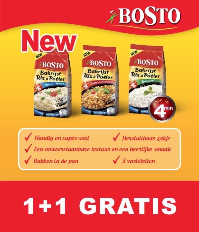 Bosto Bakrijst 1 + 1 Gratis cashback op myShopi