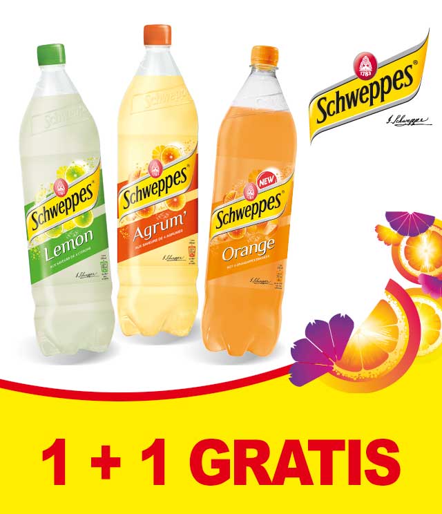 Schweppes Fruit 1 + 1 Gratis cashback op myShopi