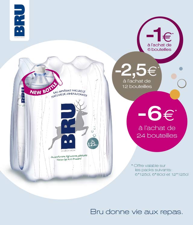 Cashback Bru -1€ / -2,5€ / -6€ sur myShopi