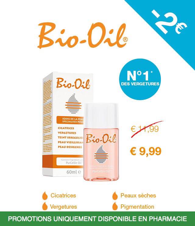 Cashback Bio Oil - Soin de la peau 2€ Remboursés sur myShopi