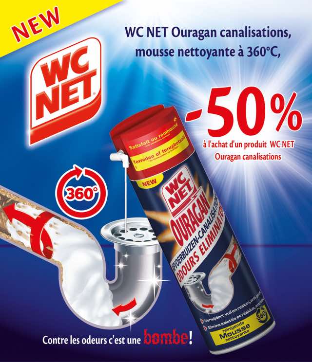 Cashback WC Net Ouragan canalisations 50% Remboursé sur myShopi