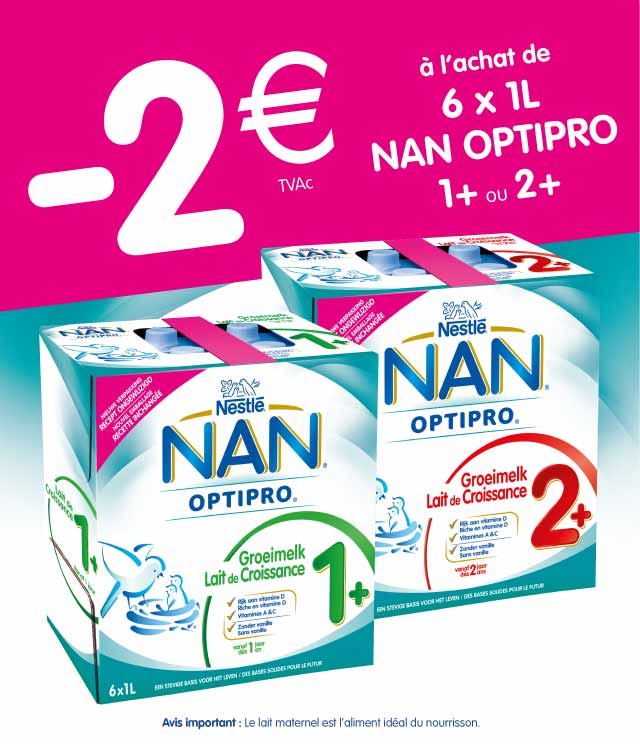 Cashback NAN OPTIPRO Lait de Croissance Liquide 2€ remboursés sur myShopi