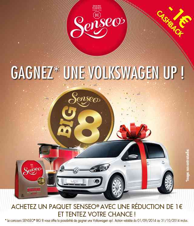 Cashback SENSEO® - Concours Big 8 1€ Remboursé sur myShopi