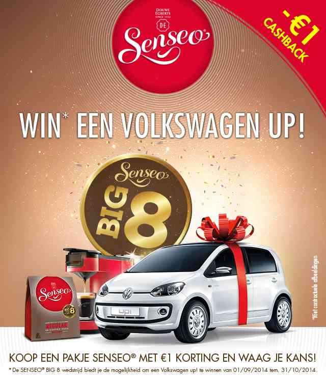 SENSEO® - Big 8 wedstrijd 1€ Terugbetaald cashback op myShopi
