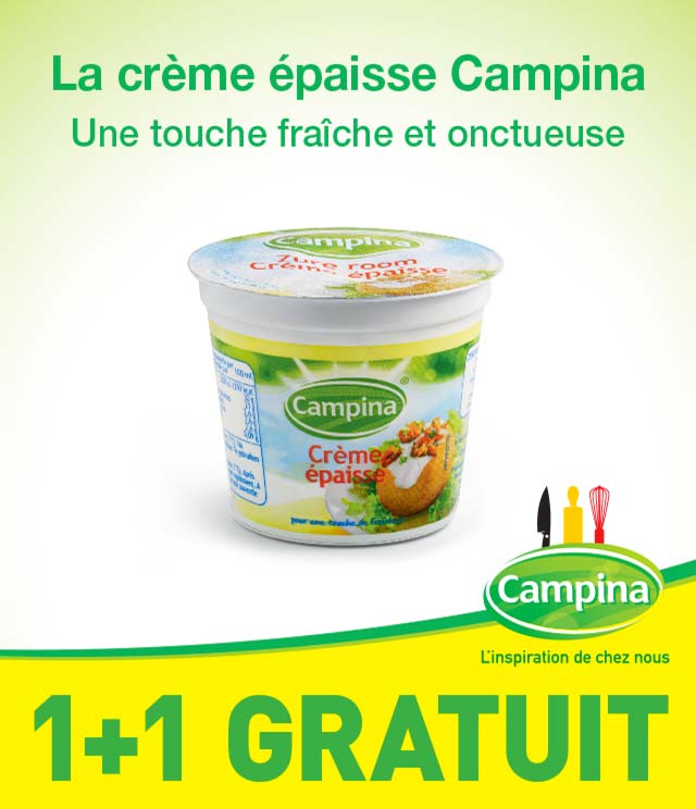 Cashback Crème épaisse Campina 1 + 1 Gratuit sur myShopi