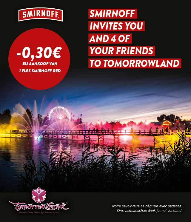 Smirnoff Red Tomorrowland Wedstrijd 0,30€ Terugbetaald cashback op myShopi