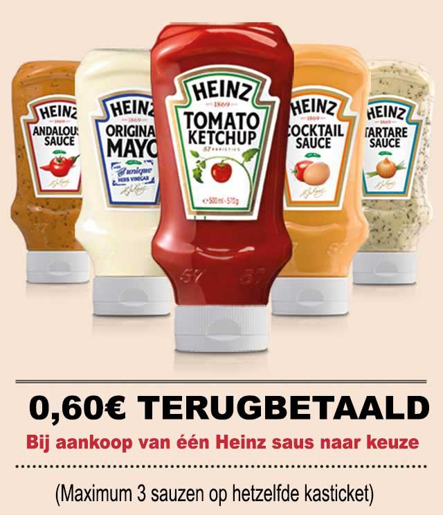 Heinz Sauzen 0,60€ Terugbetaald cashback op myShopi