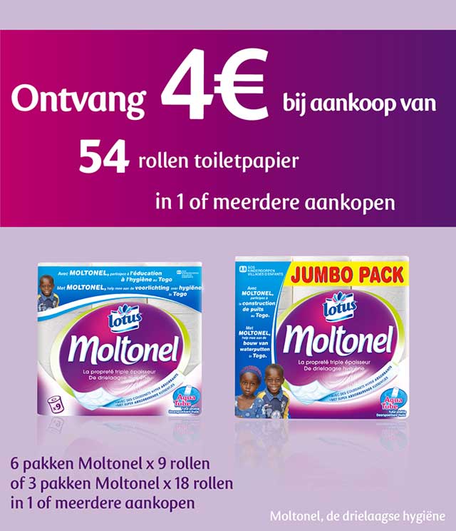 Moltonel Spaaractie 4€ Terugbetaald cashback op myShopi