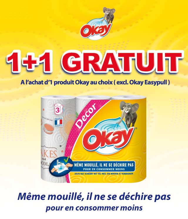 Cashback Okay essuie-tout 1+1 Gratuit sur myShopi