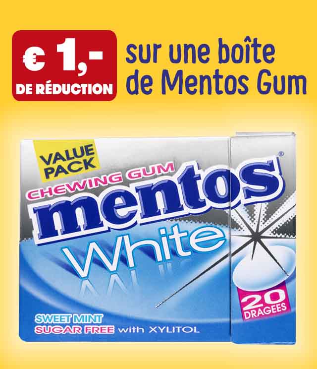 Cashback Mentos Chewing Gum 1€ remboursé sur myShopi