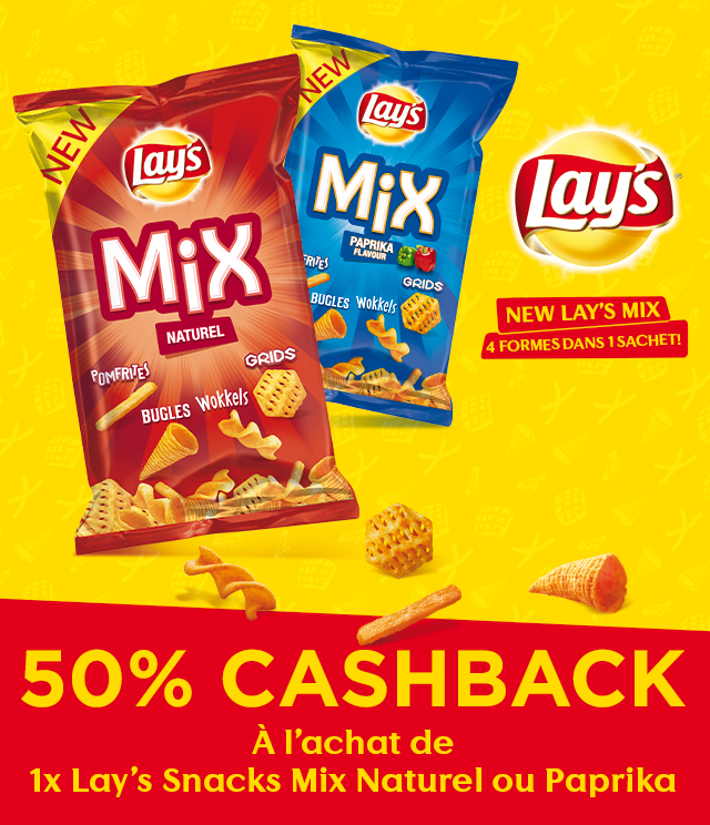 Cashback Lay's Snacks Mix 50% remboursés sur myShopi