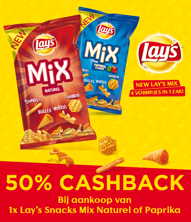 Lay's Snacks Mix 50% terugbetaald cashback op myShopi
